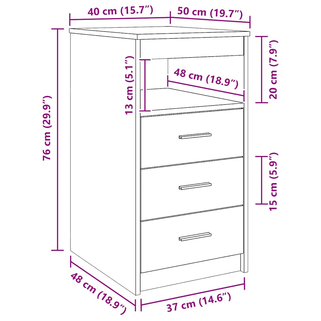 Armoire à tiroirs Gris béton 40x50x76 cm Bois d'ingénierie - XIOS