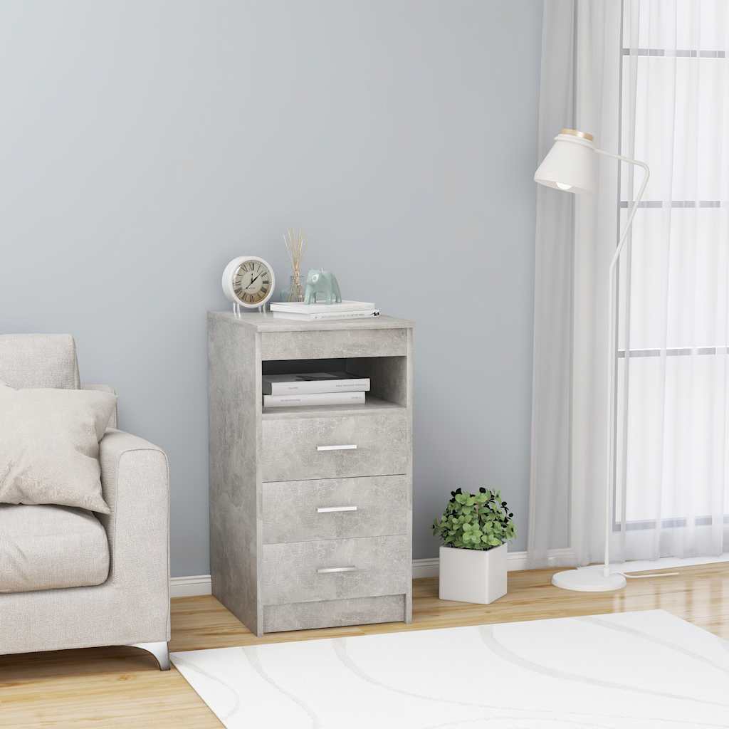 Armoire à tiroirs Gris béton 40x50x76 cm Bois d'ingénierie - XIOS