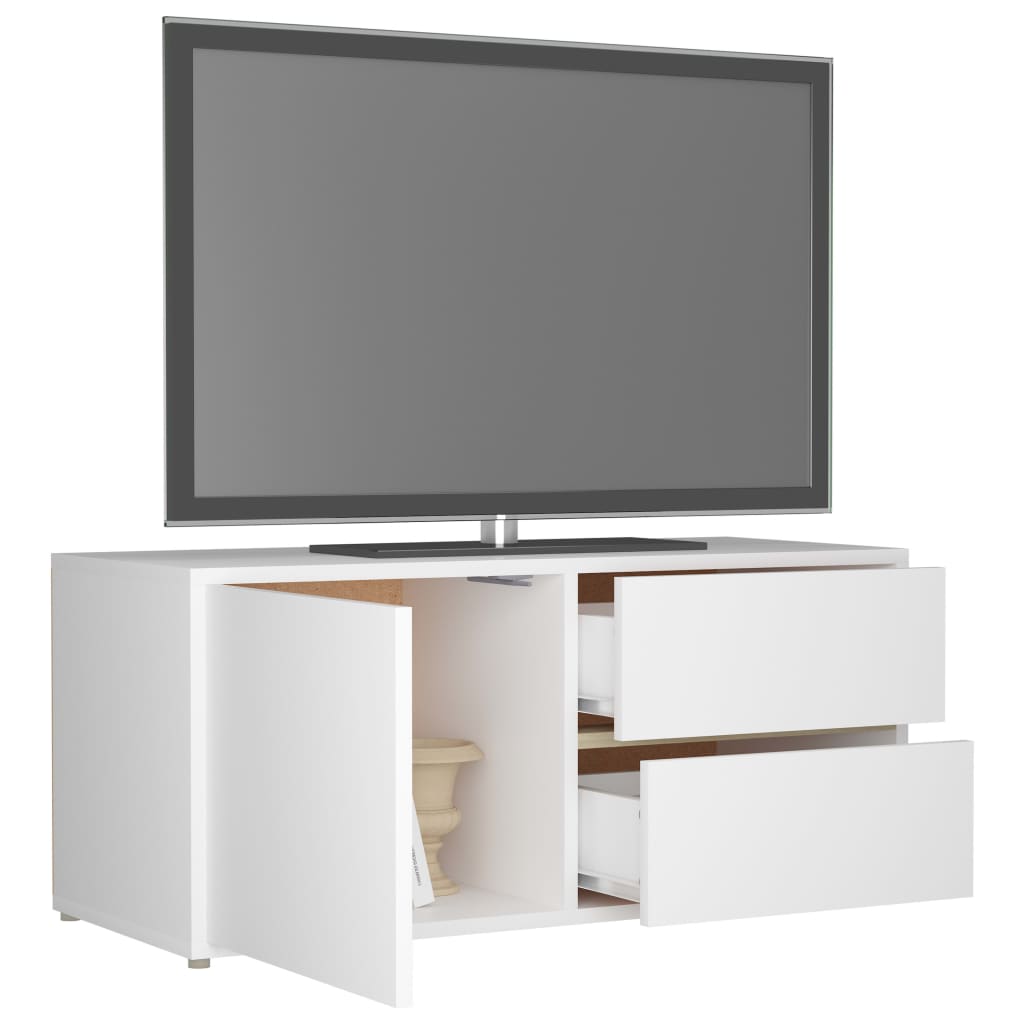 Meuble TV Blanc 80x34x36 cm Bois d'ingénierie - XIOS