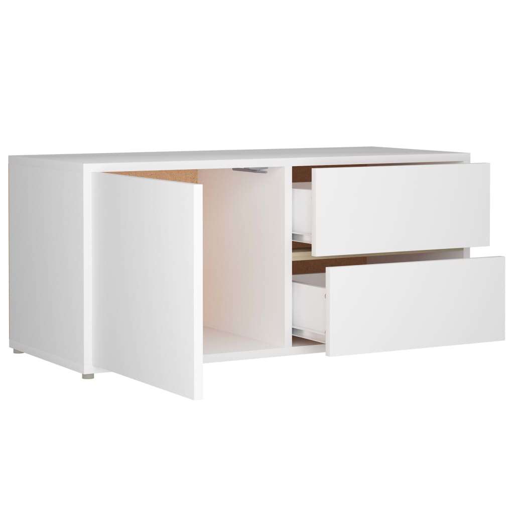Meuble TV Blanc 80x34x36 cm Bois d'ingénierie - XIOS