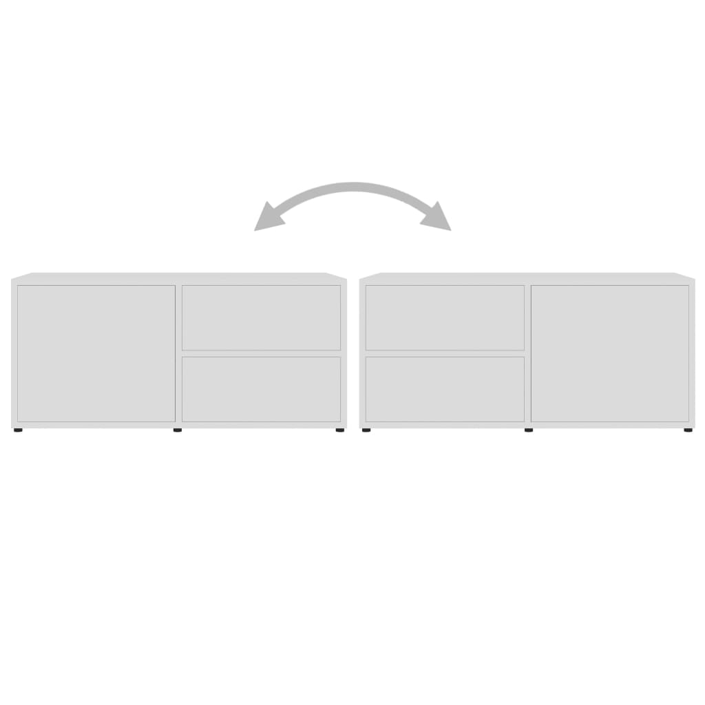 Meuble TV Blanc 80x34x36 cm Bois d'ingénierie - XIOS