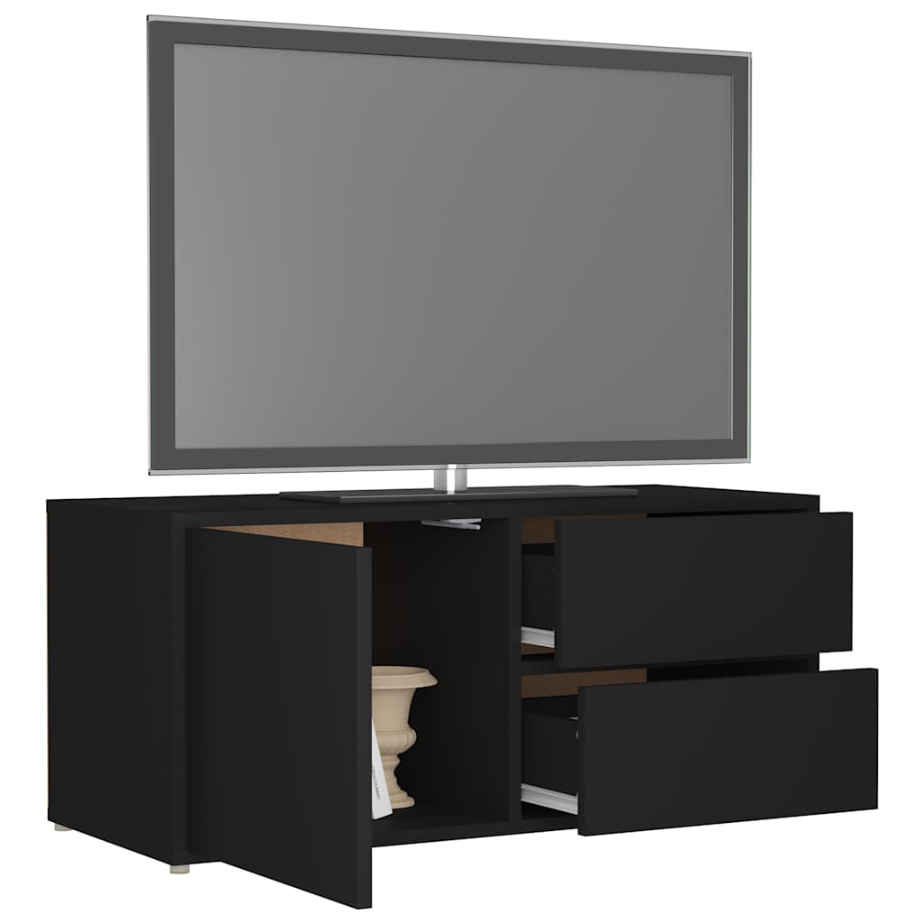 Meuble TV Noir 80x34x36 cm Aggloméré - XIOS