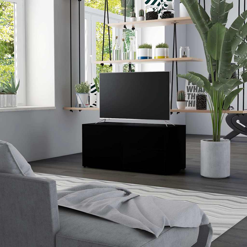 Meuble TV Noir 80x34x36 cm Aggloméré - XIOS