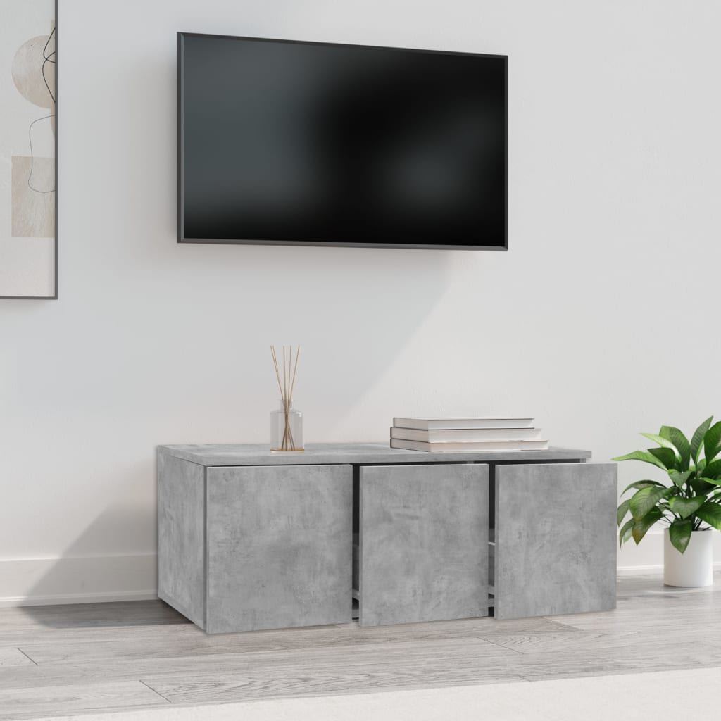 Meuble TV Gris béton 80x34x30 cm Bois d'ingénierie - XIOS