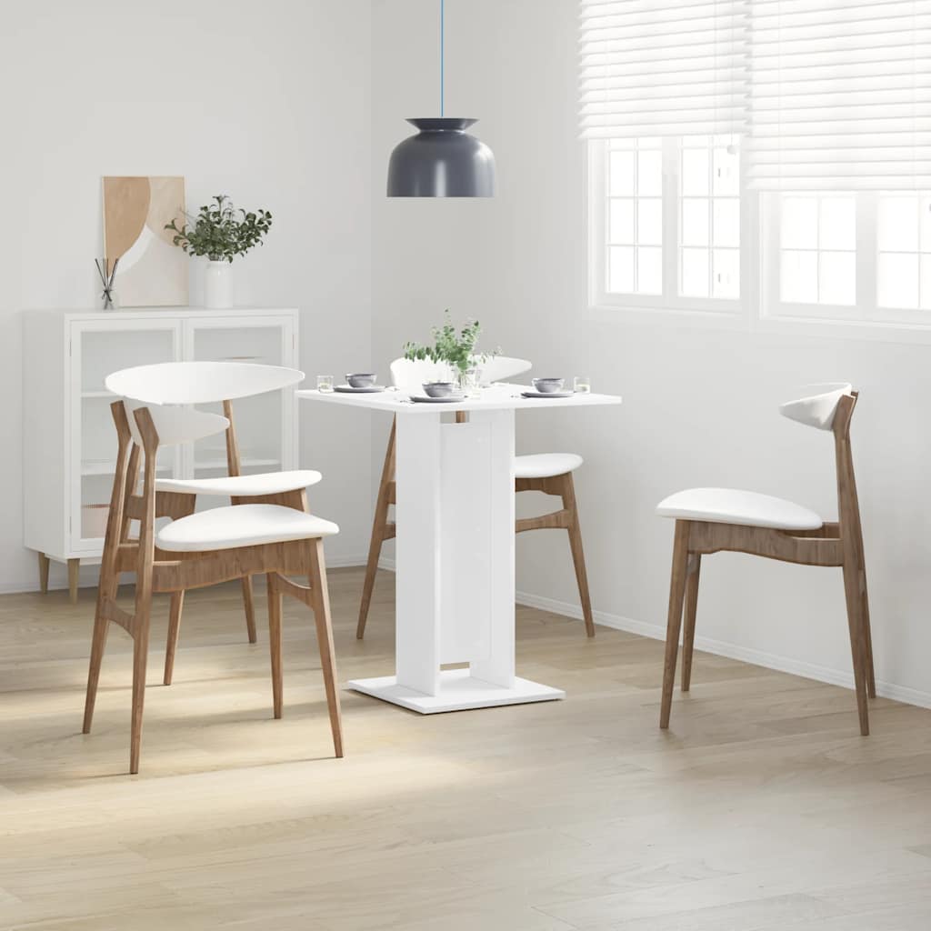 Table de bistro Blanc 60x60x75 cm Bois d'ingénierie