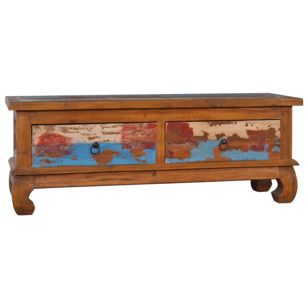 Meuble TV 110x35x40 cm Bois de teck recyclé - XIOS