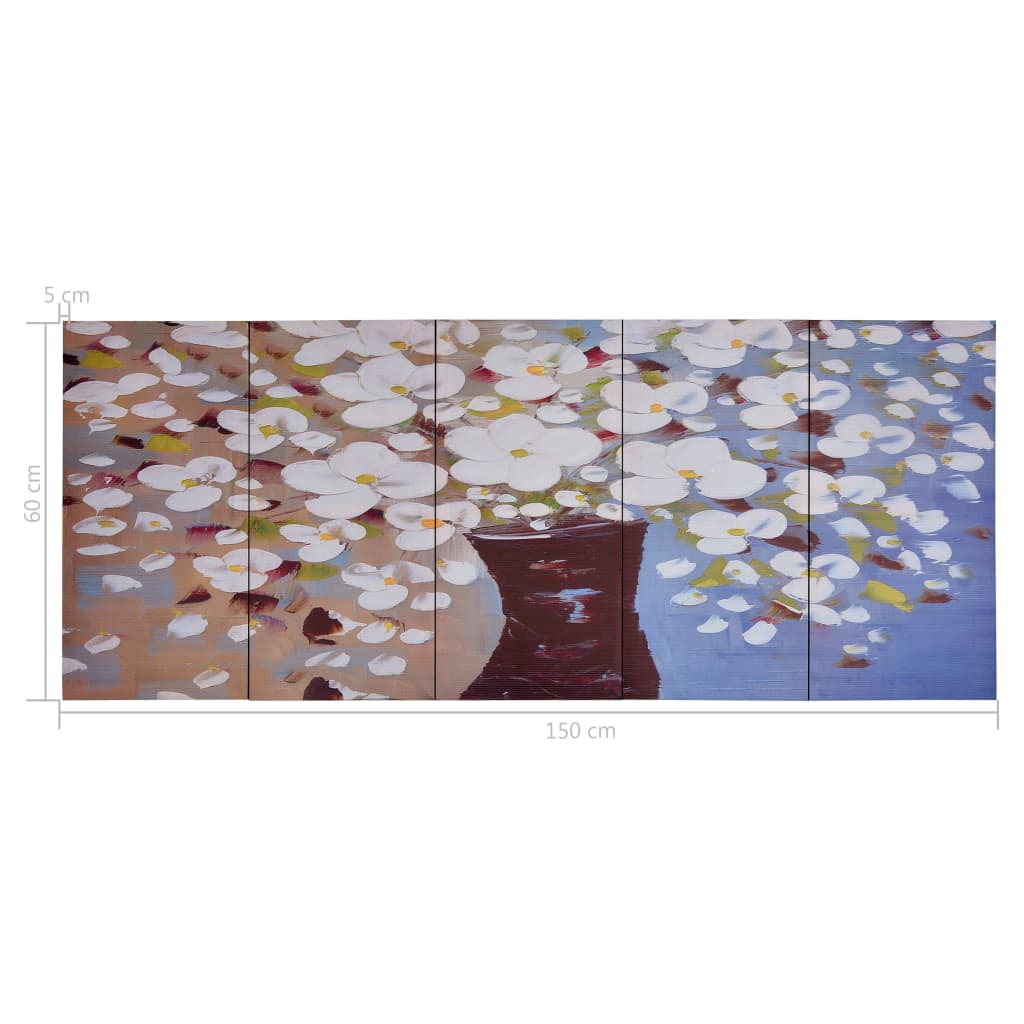 Jeu de tableau sur toile Fleurs en vase Multicolore 150x60 cm - XIOS