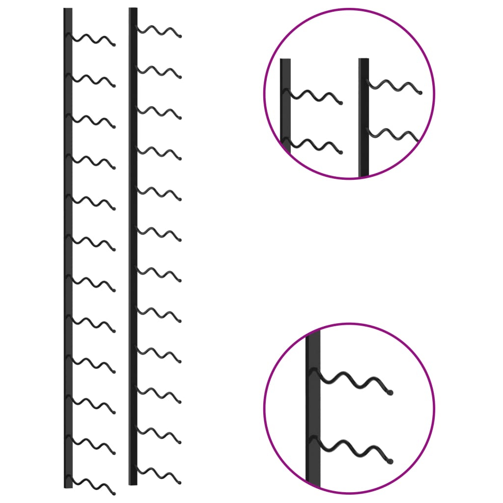 Casier à bouteilles mural pour 24 bouteilles Noir Fer - XIOS