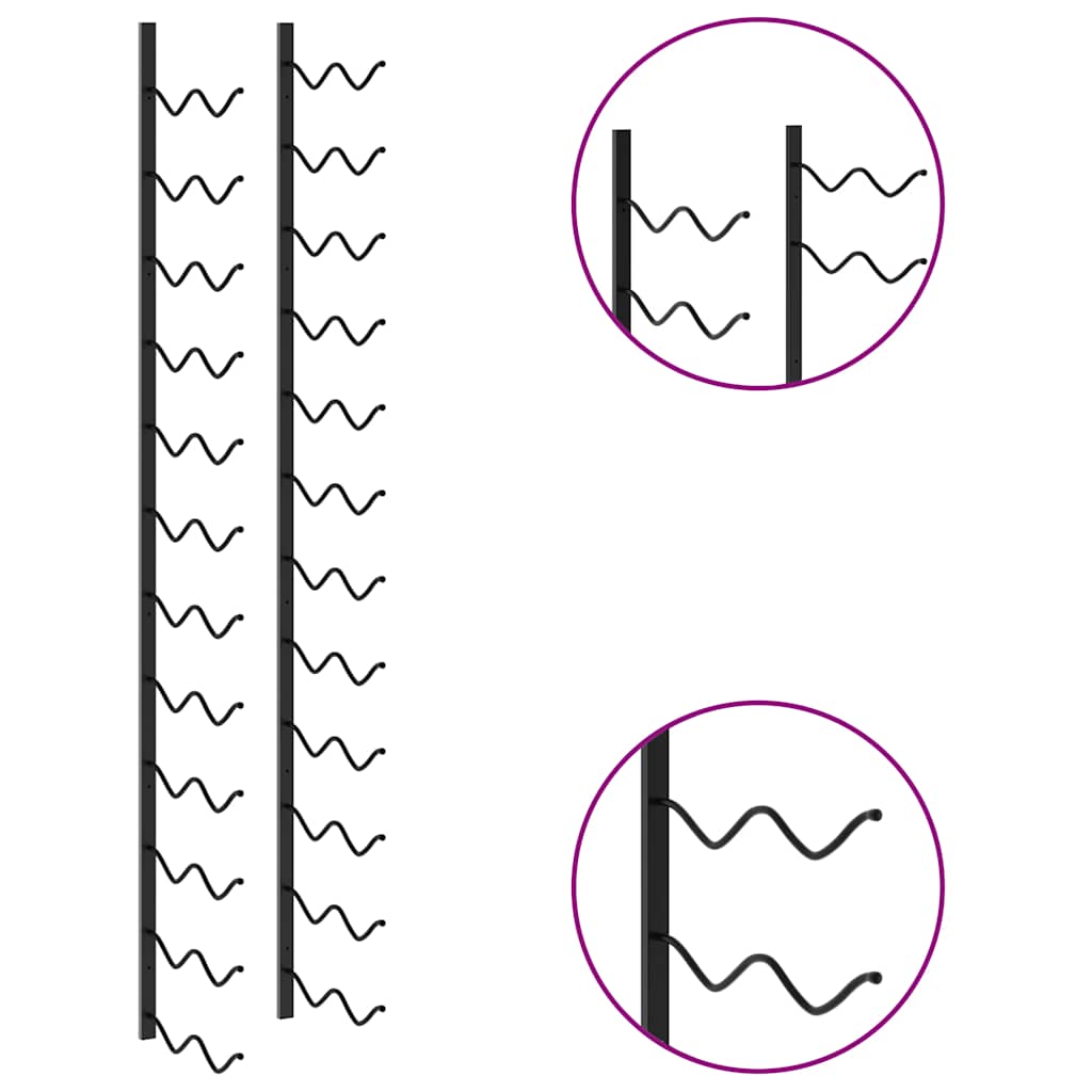 Casier à bouteilles mural pour 24 bouteilles Noir Fer - XIOS