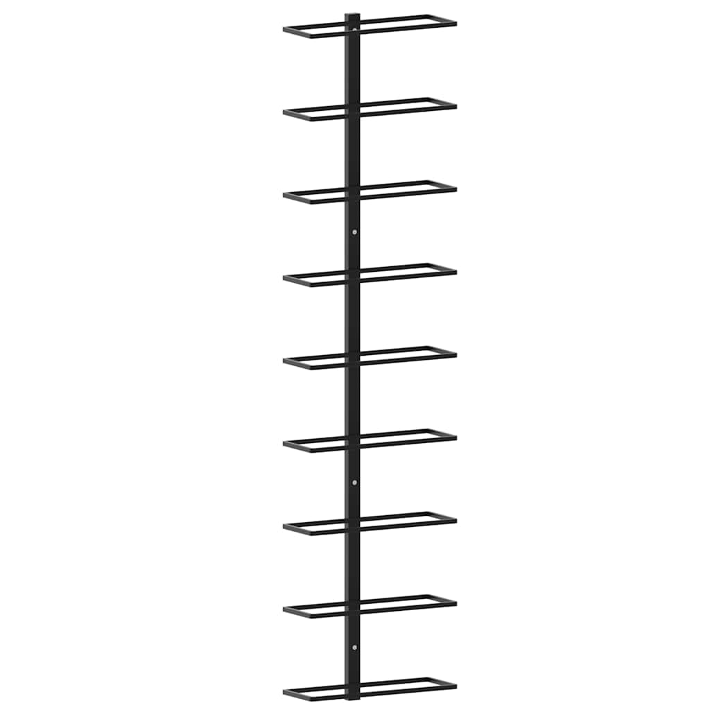 Casiers à bouteilles muraux pour 18 bouteilles 2 pcs Noir Fer