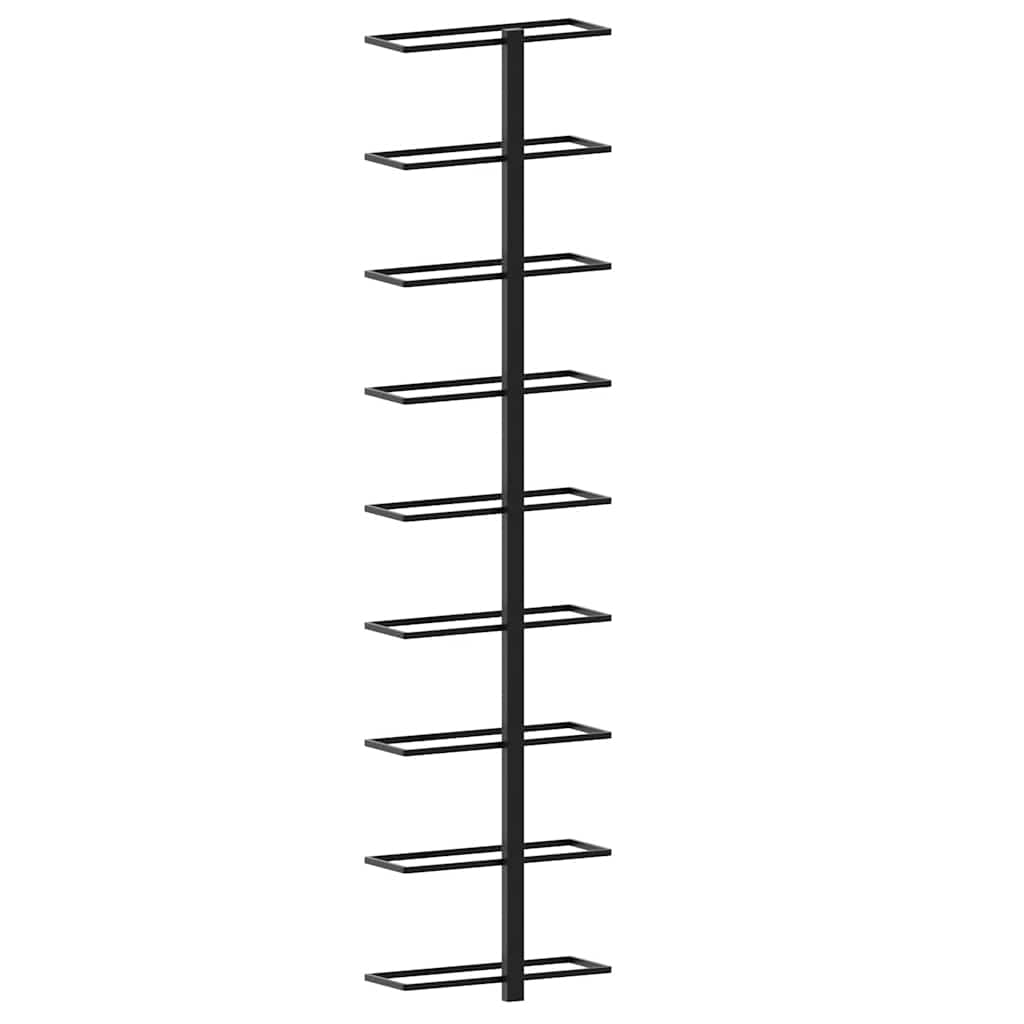 Casiers à bouteilles muraux pour 18 bouteilles 2 pcs Noir Fer