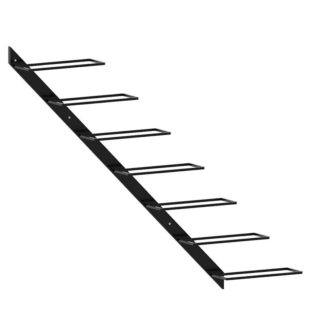 Casiers à bouteilles muraux pour 14 bouteilles 2 pcs Noir Métal - XIOS