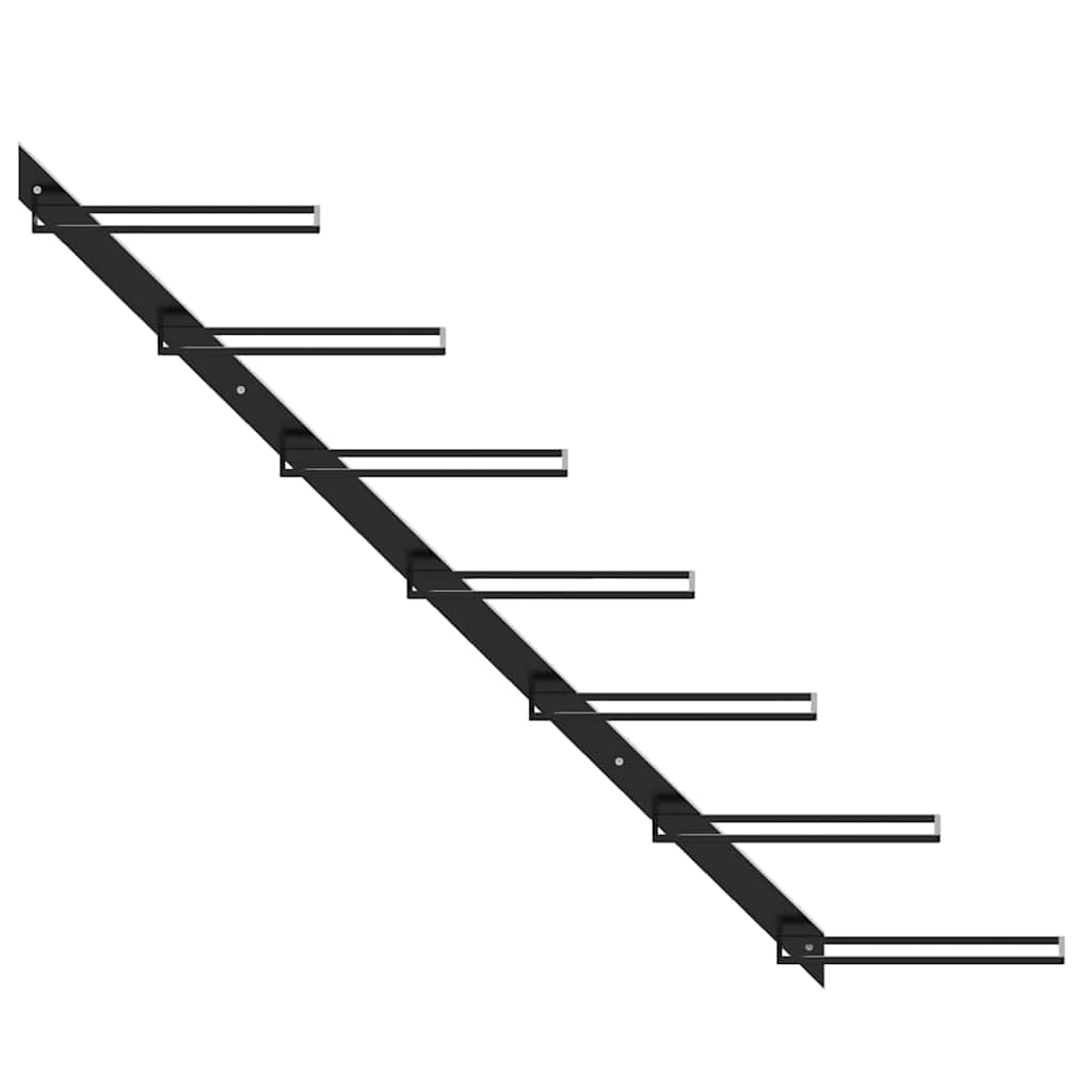 Casiers à bouteilles muraux pour 14 bouteilles 2 pcs Noir Métal - XIOS