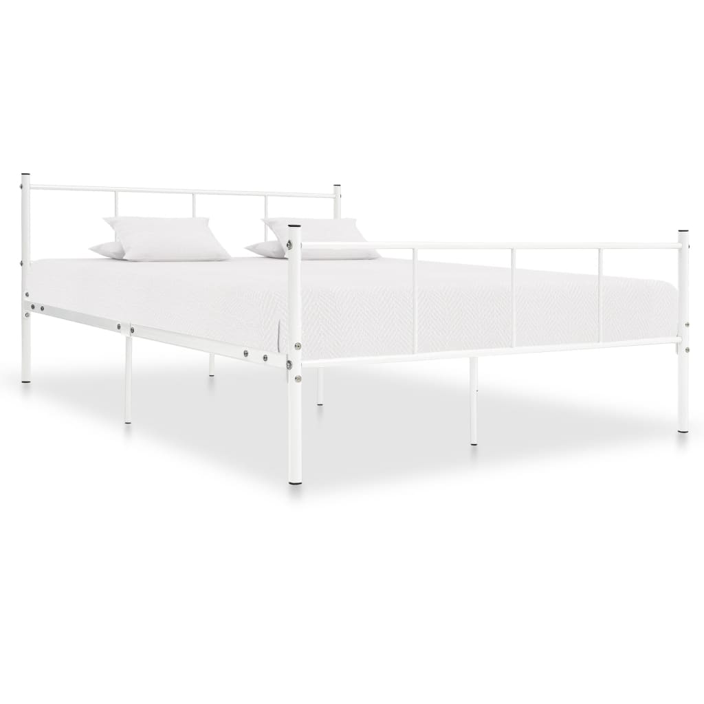 Cadre de lit sans matelas blanc métal 120x200 cm - XIOS