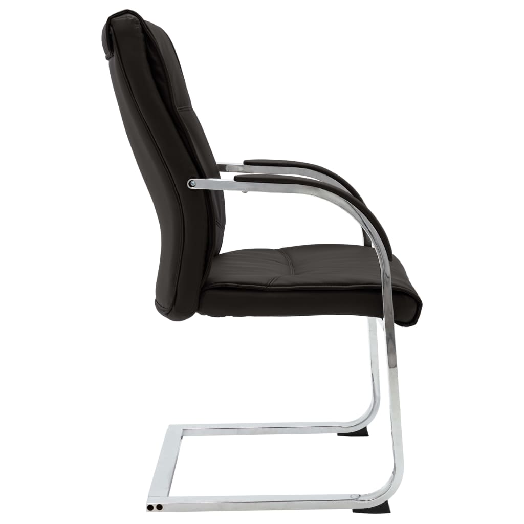 Chaise de bureau cantilever Noir Similicuir - XIOS