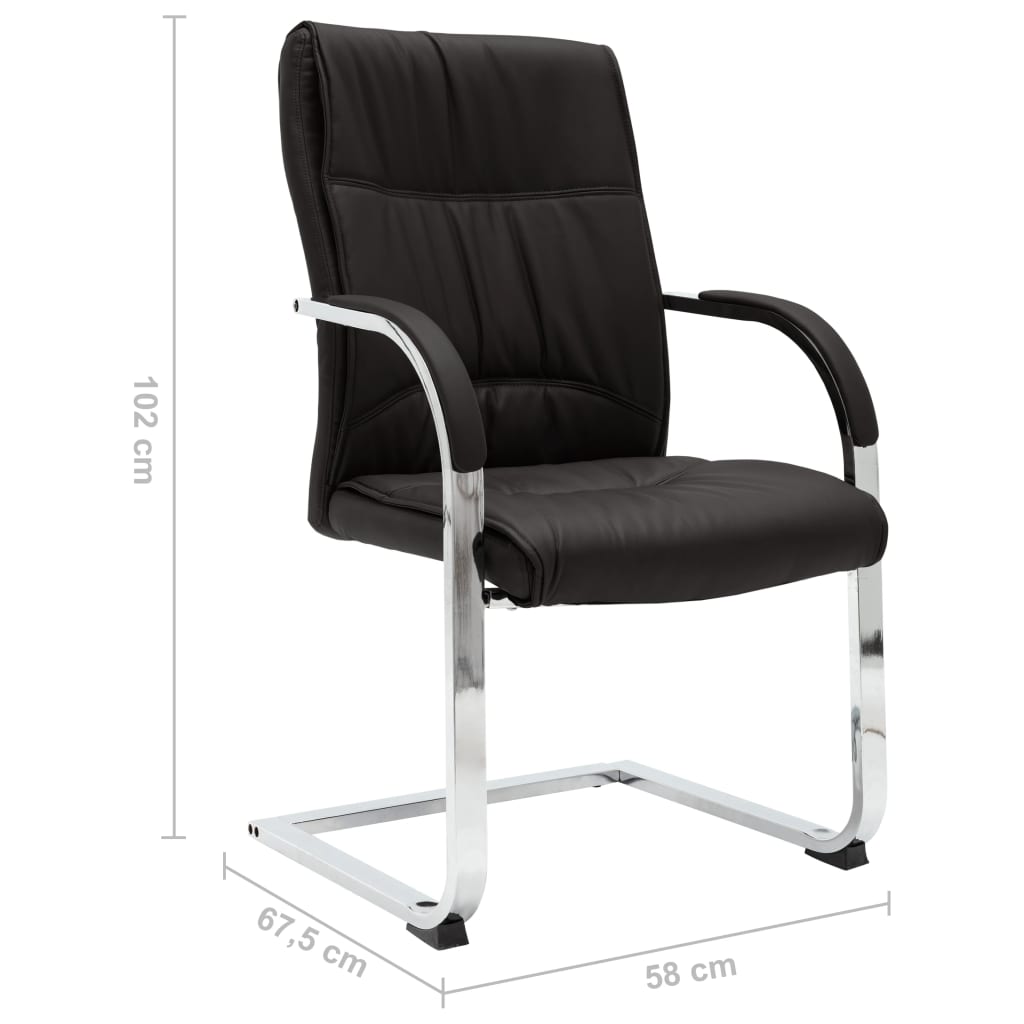Chaise de bureau cantilever Noir Similicuir - XIOS