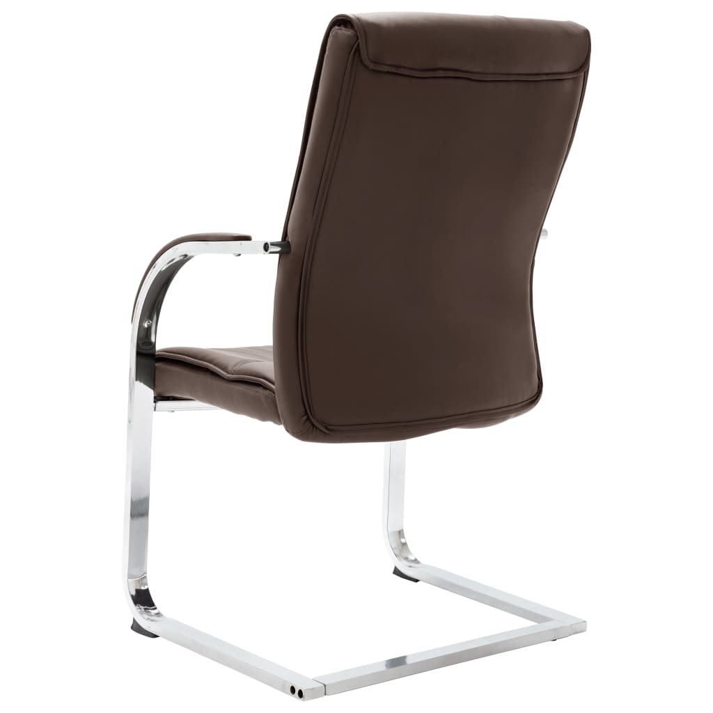 Chaise de bureau cantilever Marron Similicuir - XIOS