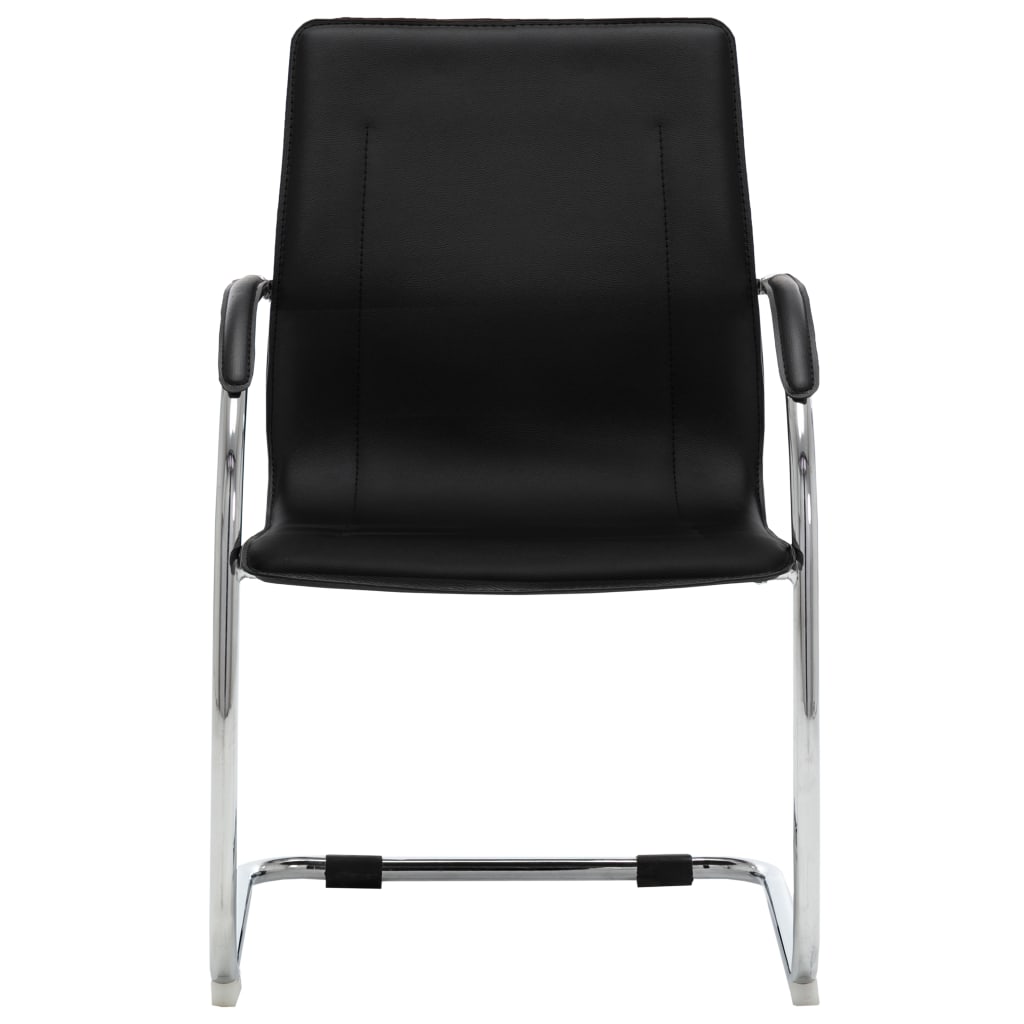 Chaise de bureau cantilever Noir Similicuir - XIOS