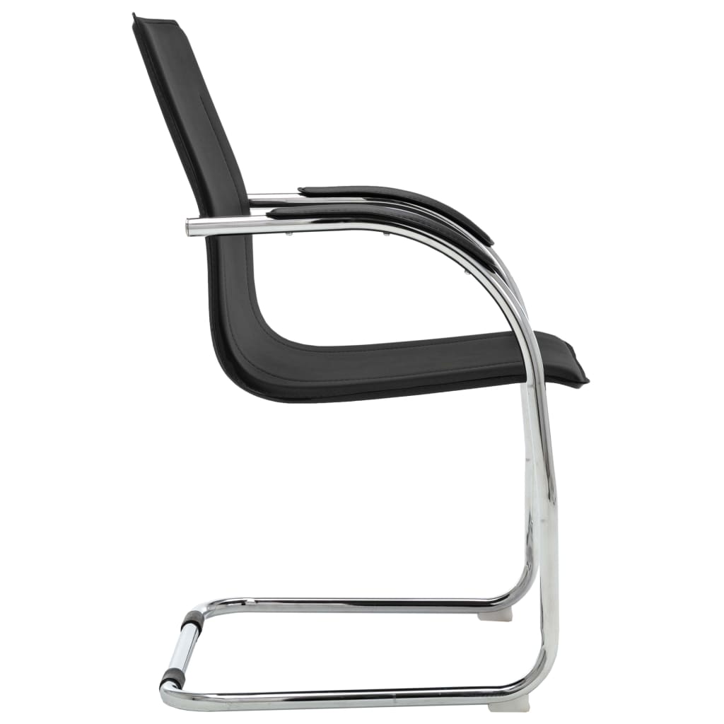 Chaise de bureau cantilever Noir Similicuir - XIOS