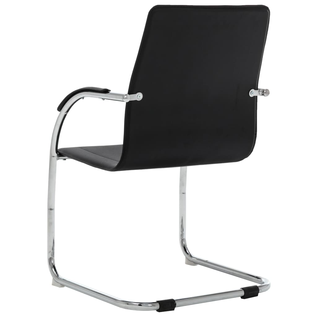 Chaise de bureau cantilever Noir Similicuir - XIOS