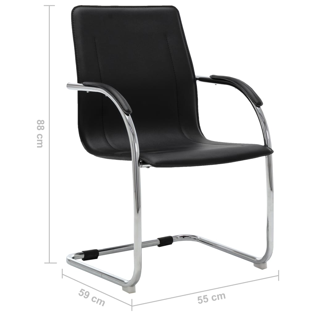 Chaise de bureau cantilever Noir Similicuir - XIOS