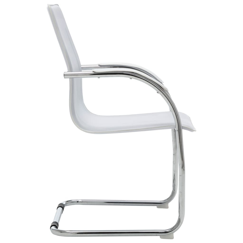 Chaise de bureau cantilever Blanc Similicuir - XIOS