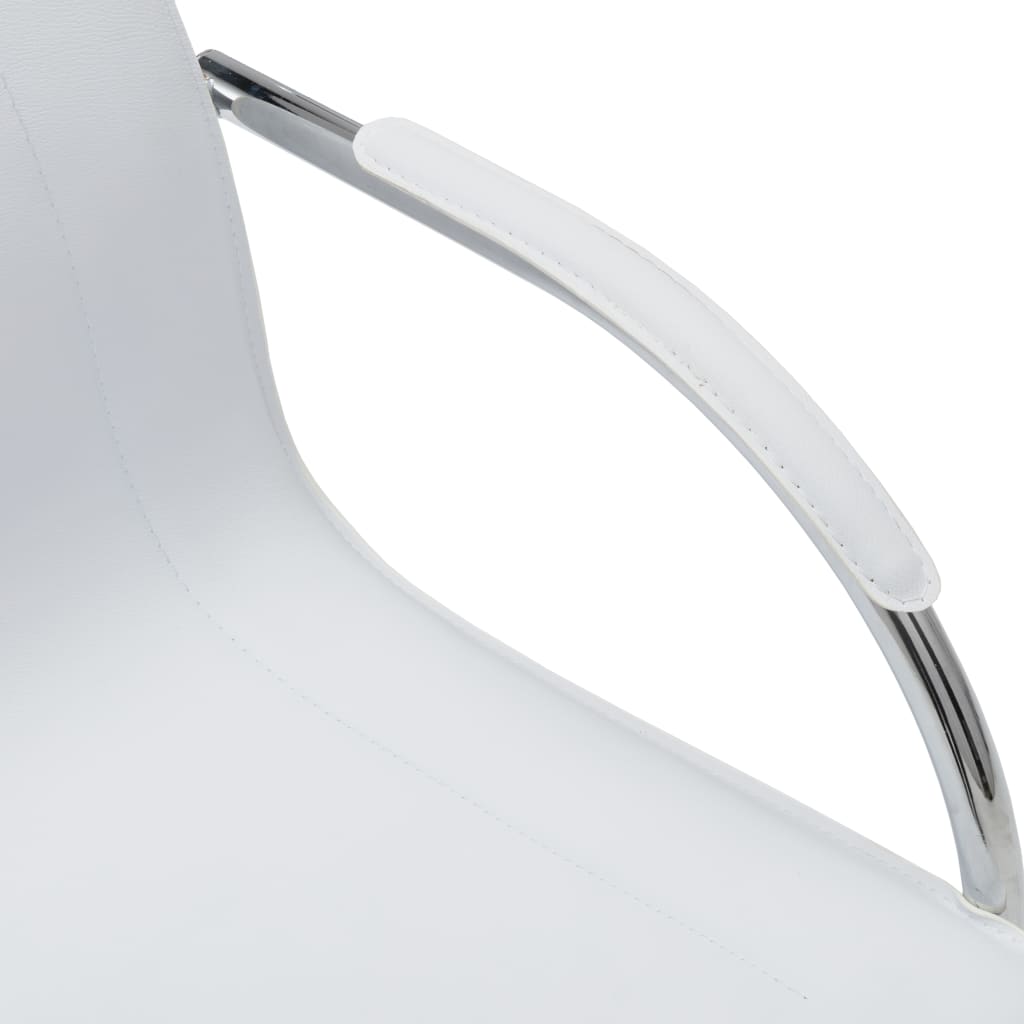 Chaise de bureau cantilever Blanc Similicuir - XIOS