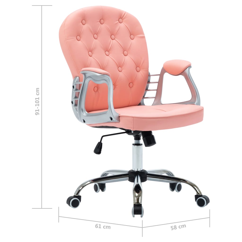 Chaise de bureau pivotante Rose Similicuir - XIOS