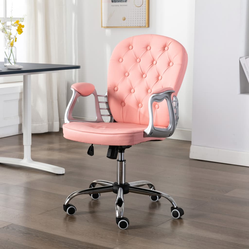 Chaise de bureau pivotante Rose Similicuir - XIOS