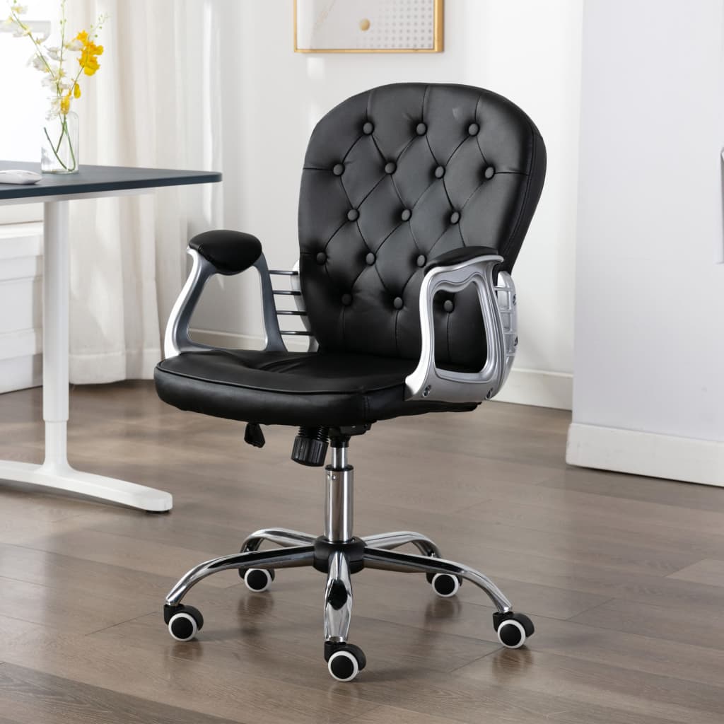 Chaise de bureau pivotante Noir Similicuir - XIOS