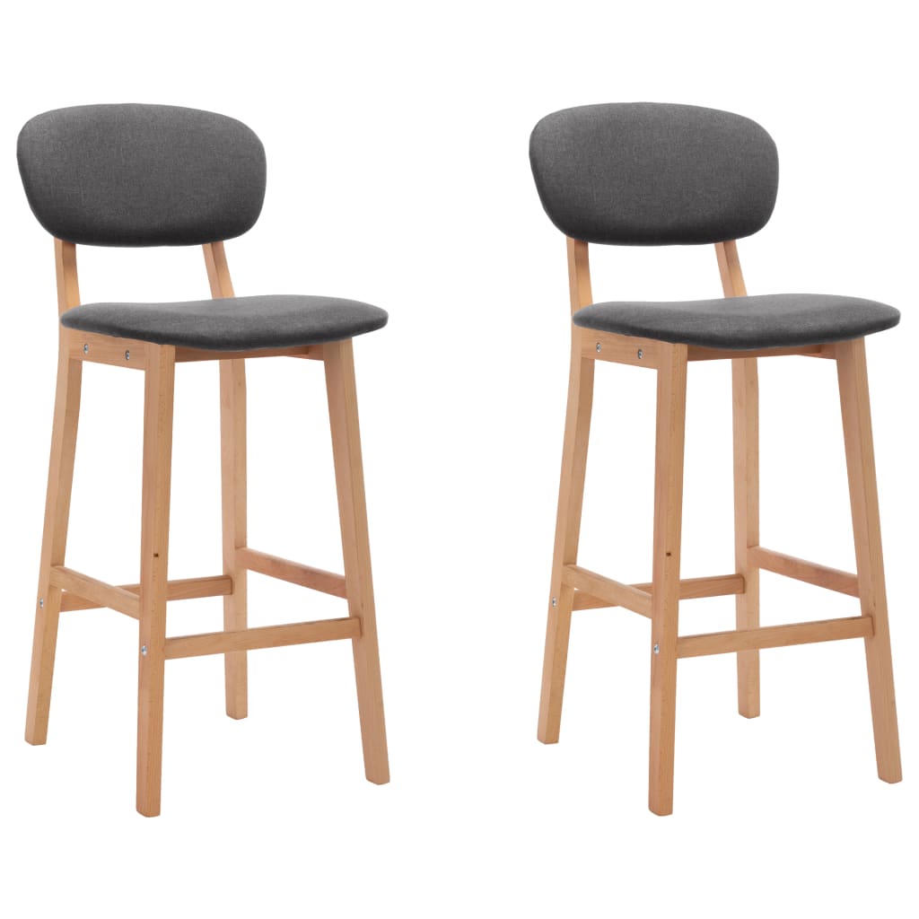Tabourets de bar lot de 2 gris foncé tissu - XIOS