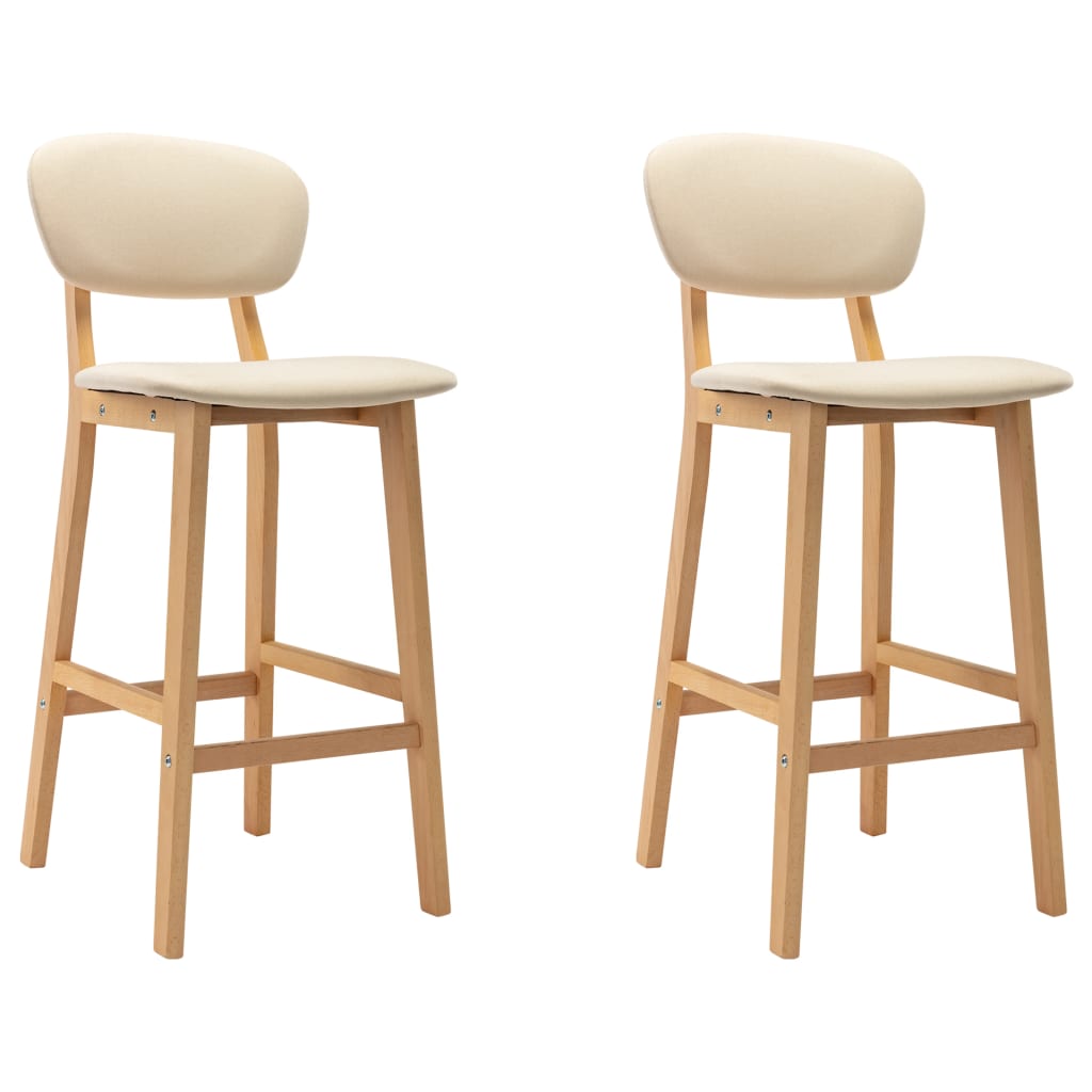 Tabourets de bar lot de 2 crème tissu - XIOS