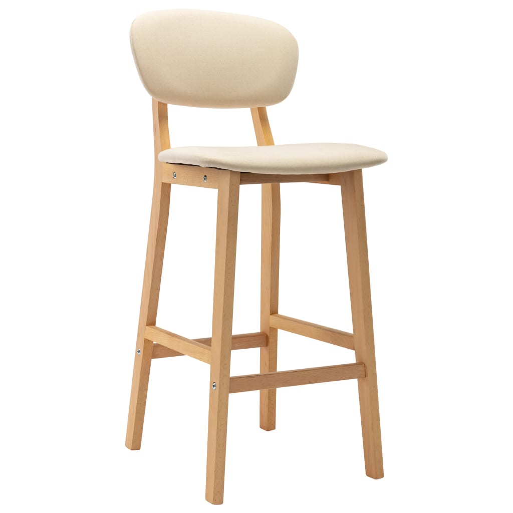 Tabourets de bar lot de 2 crème tissu - XIOS