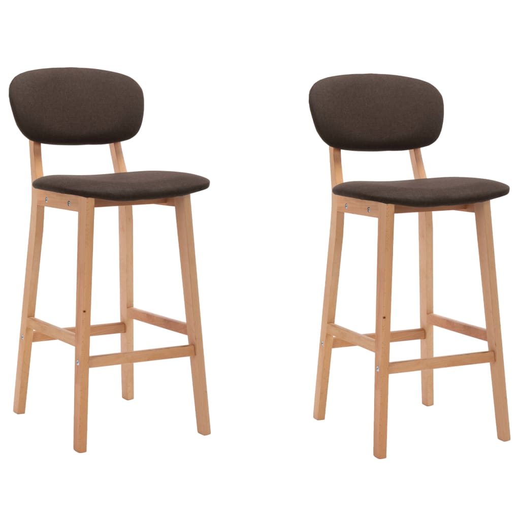 Tabourets de bar lot de 2 marron tissu - XIOS