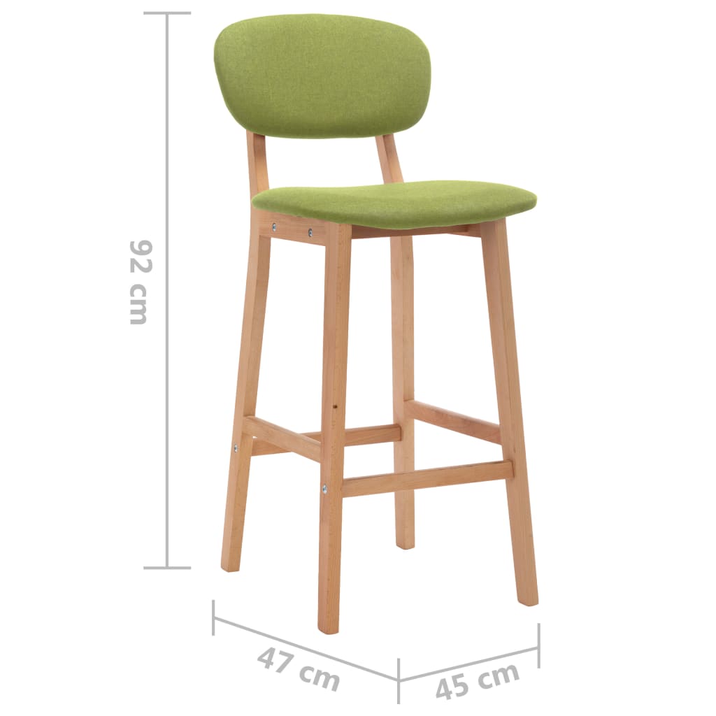Tabourets de bar lot de 2 vert tissu - XIOS