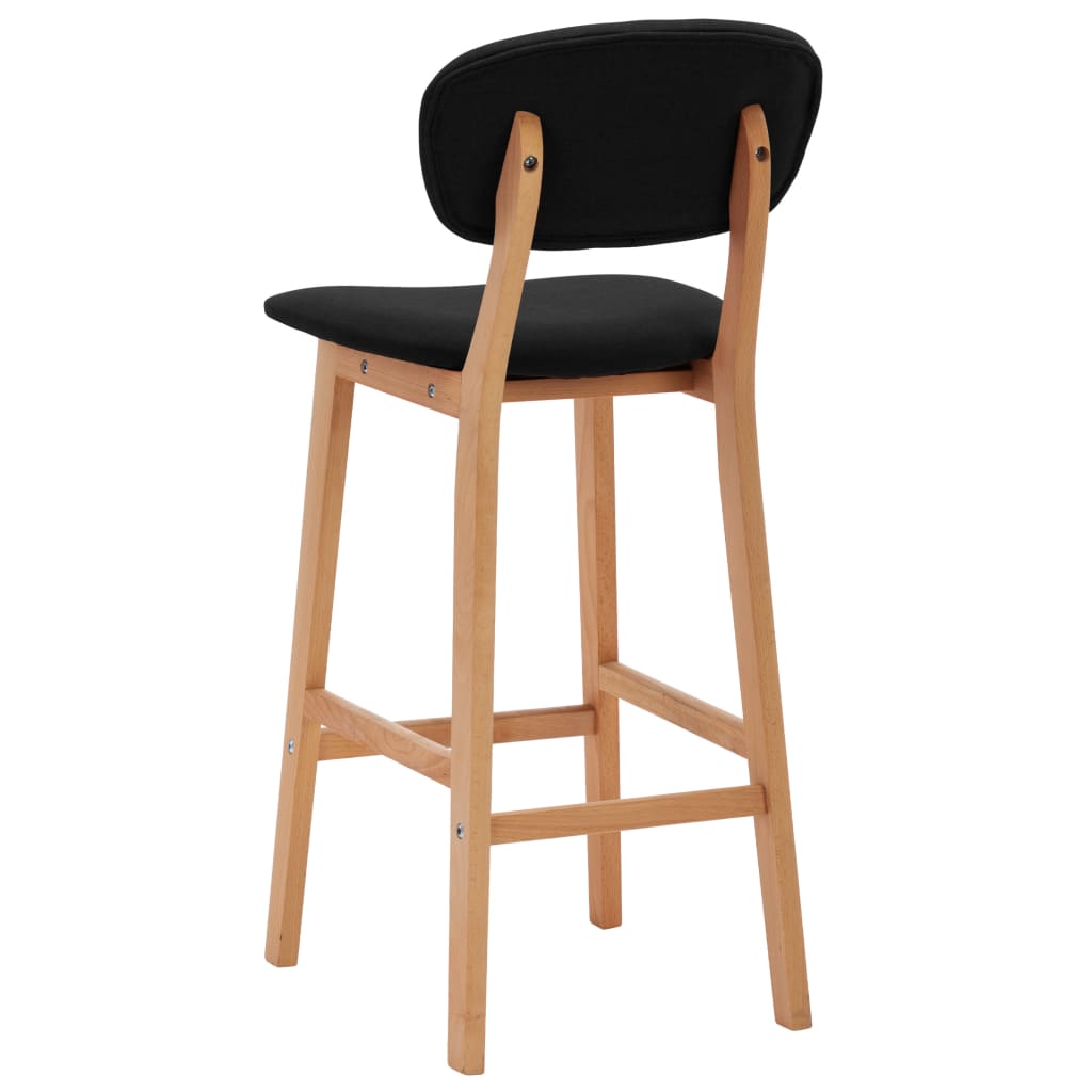 Tabourets de bar lot de 2 noir tissu - XIOS