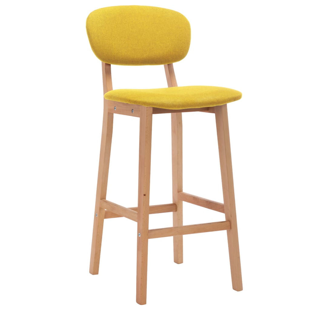 Tabourets de bar lot de 2 jaune moutarde tissu - XIOS