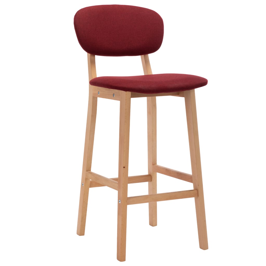 Tabourets de bar lot de 2 rouge bordeaux tissu - XIOS
