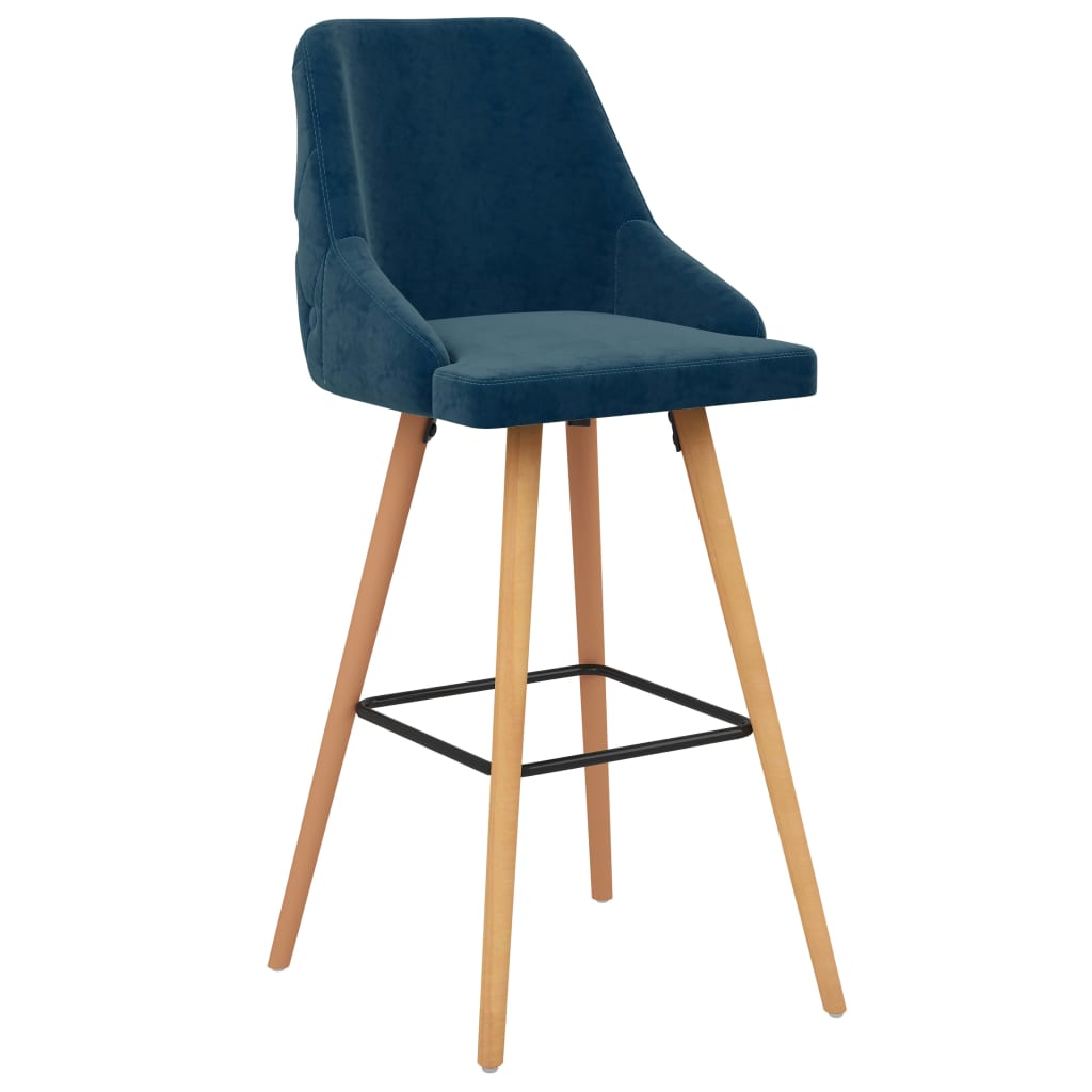 Tabourets de bar lot de 2 bleu velours - XIOS