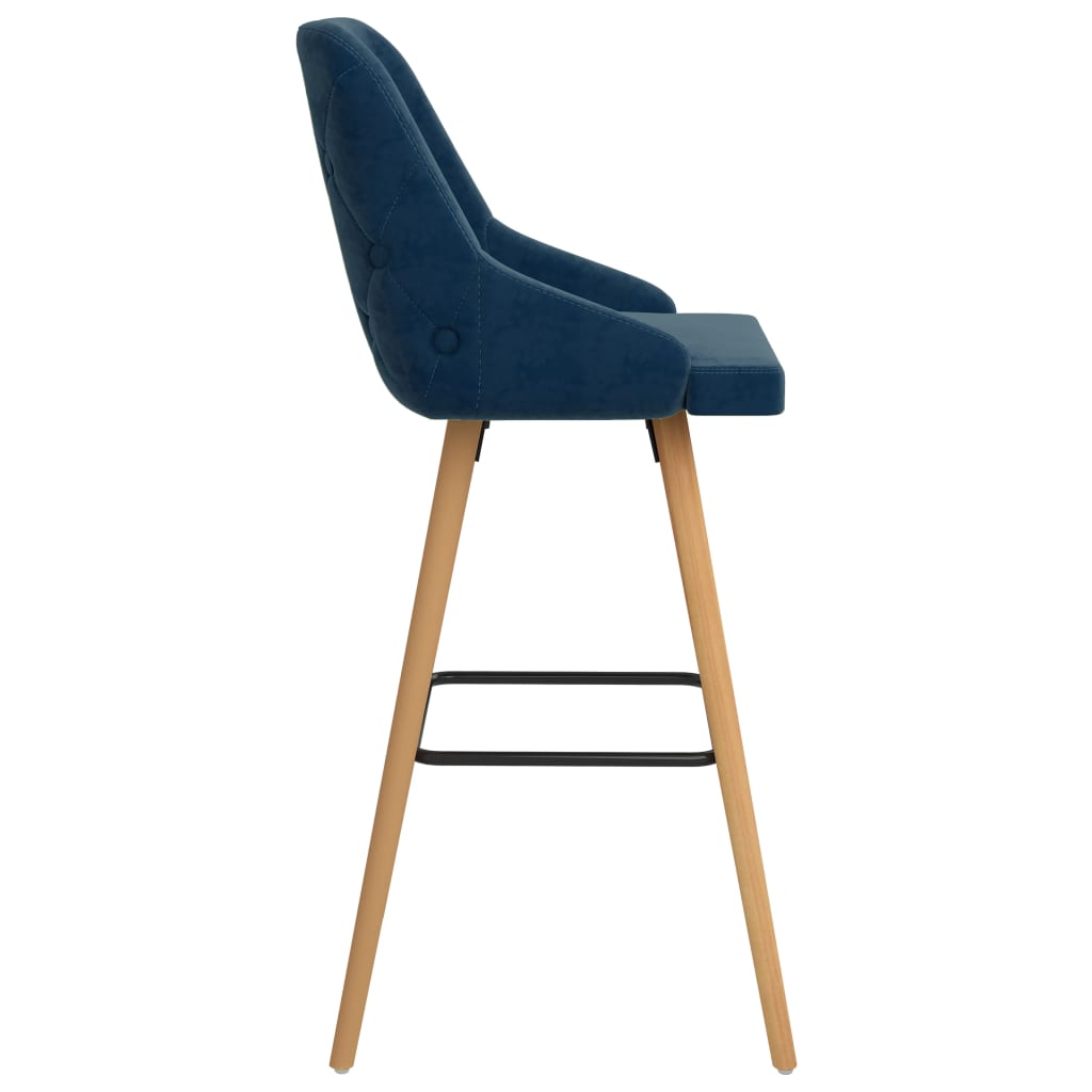 Tabourets de bar lot de 2 bleu velours - XIOS