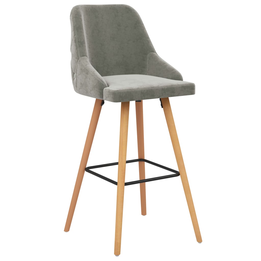 Tabourets de bar lot de 2 gris clair velours - XIOS