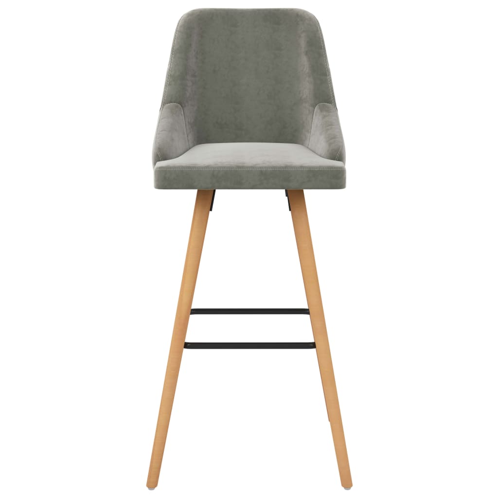 Tabourets de bar lot de 2 gris clair velours - XIOS