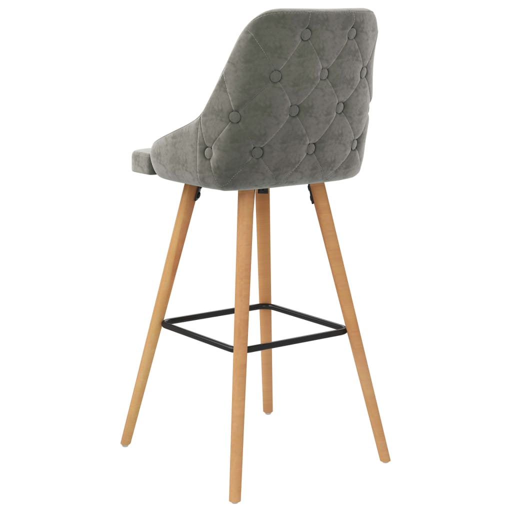 Tabourets de bar lot de 2 gris clair velours - XIOS