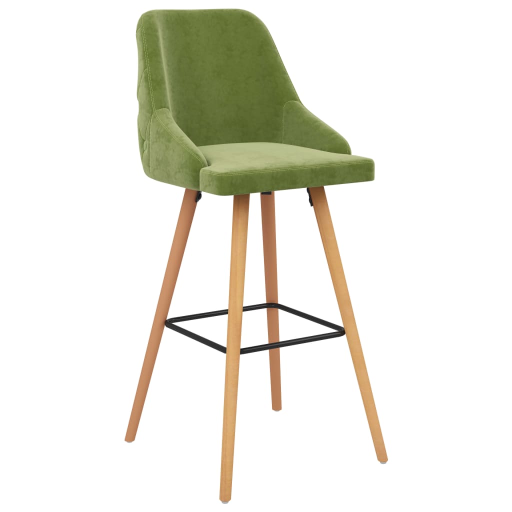 Tabourets de bar lot de 2 vert clair velours - XIOS