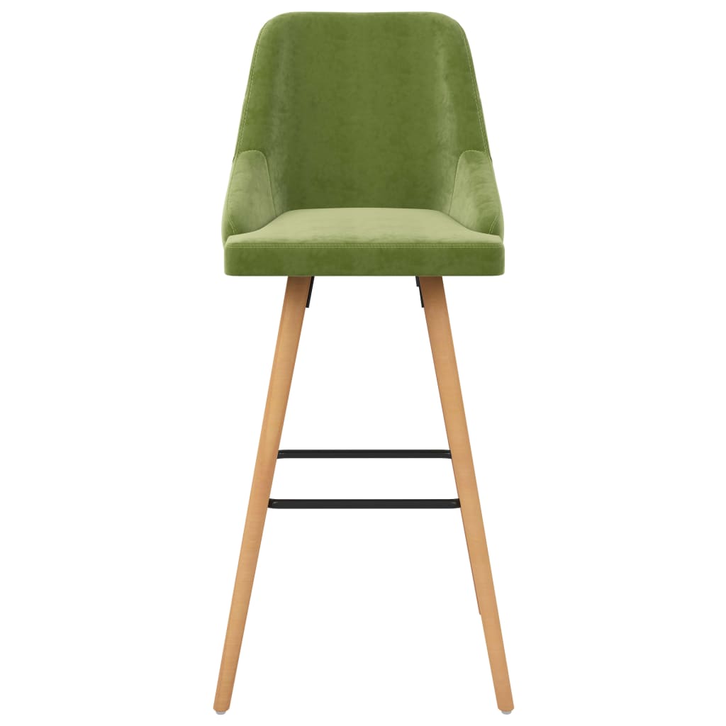 Tabourets de bar lot de 2 vert clair velours - XIOS
