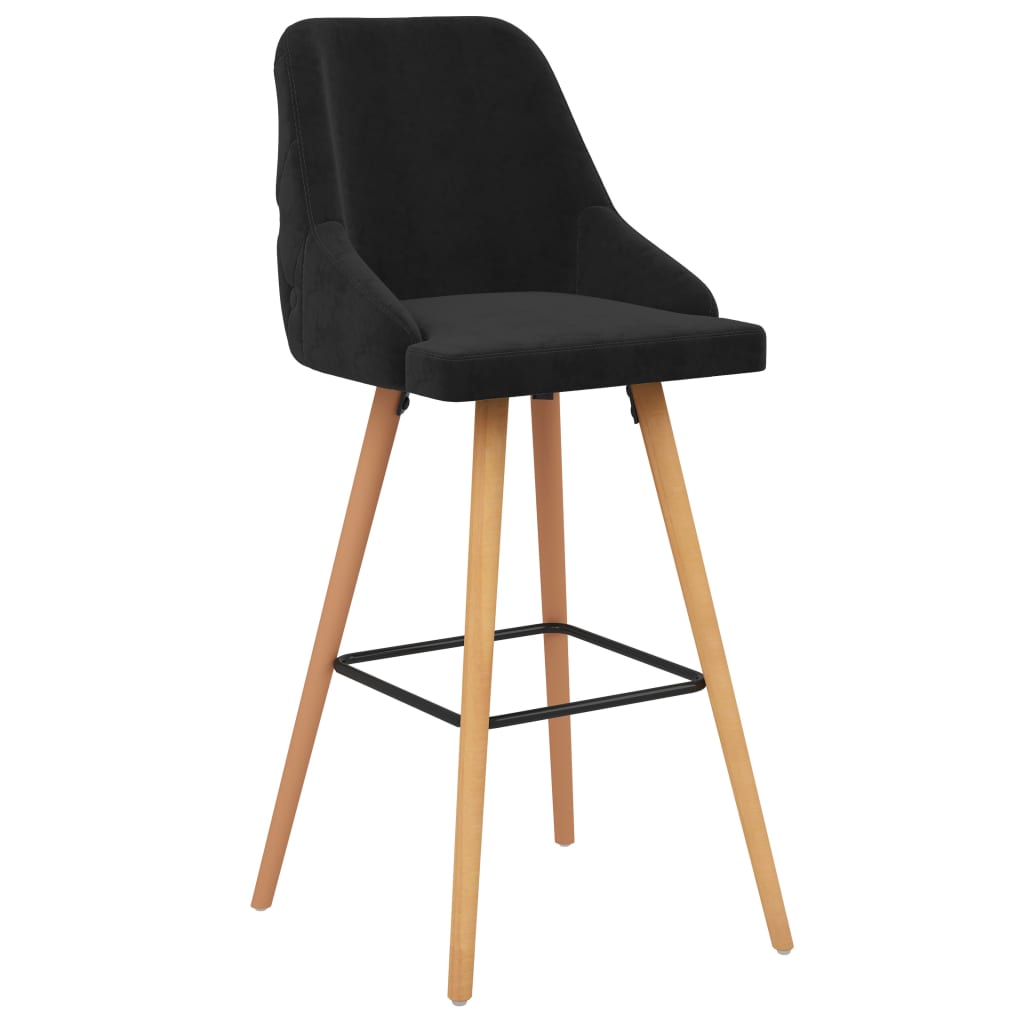 Tabourets de bar lot de 2 noir velours - XIOS
