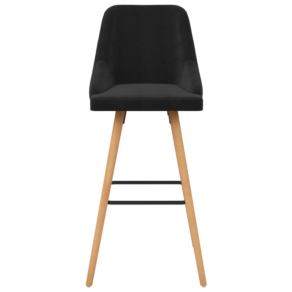 Tabourets de bar lot de 2 noir velours - XIOS