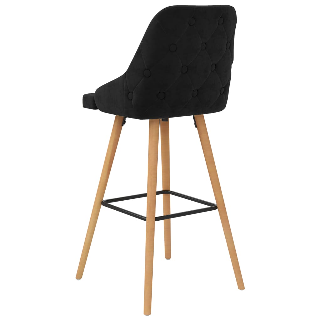 Tabourets de bar lot de 2 noir velours - XIOS