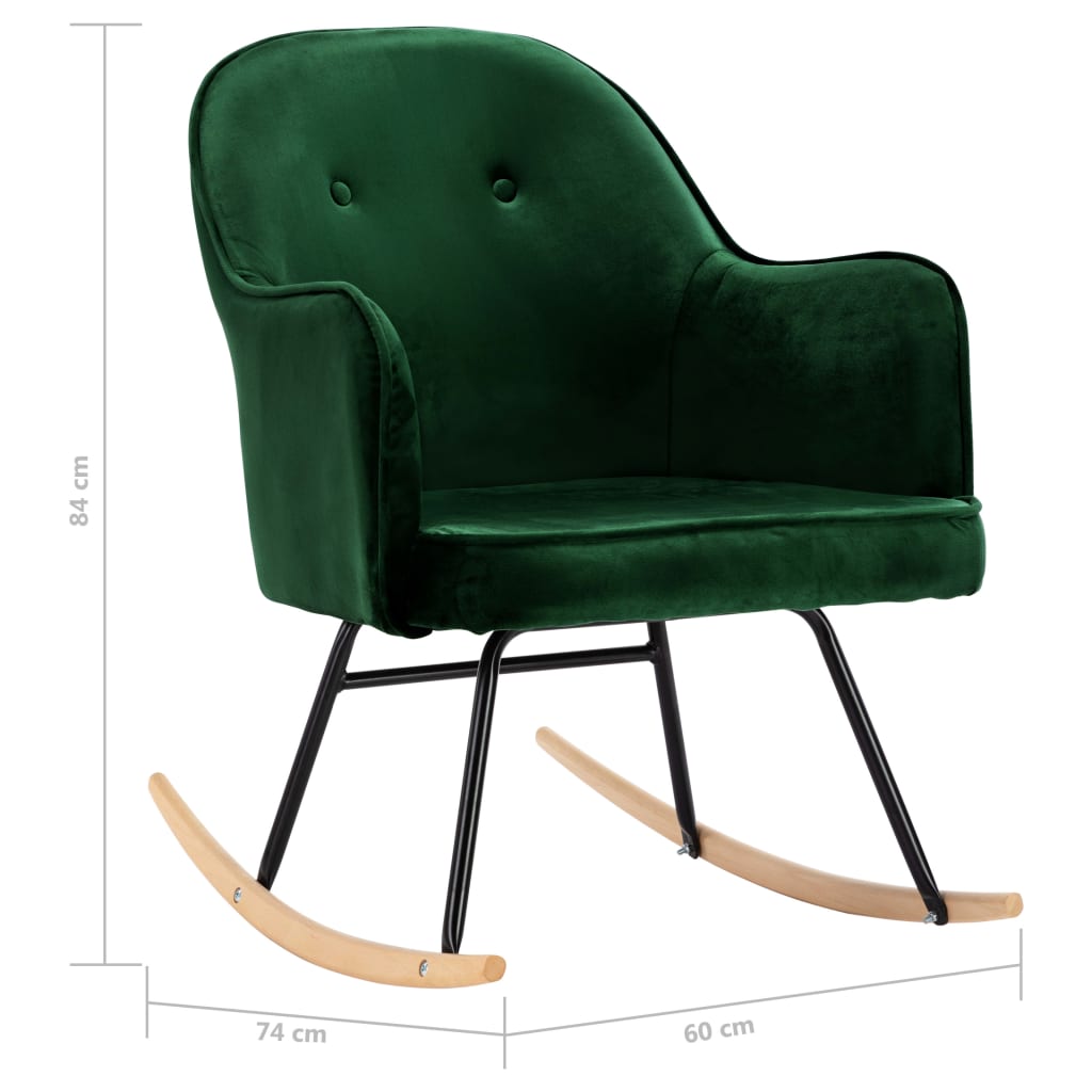 Chaise à bascule Vert foncé Velours - XIOS