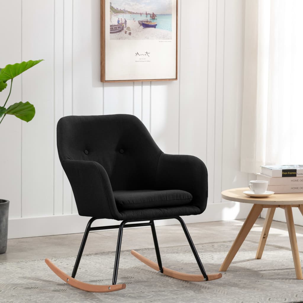Chaise à bascule Noir Tissu - XIOS